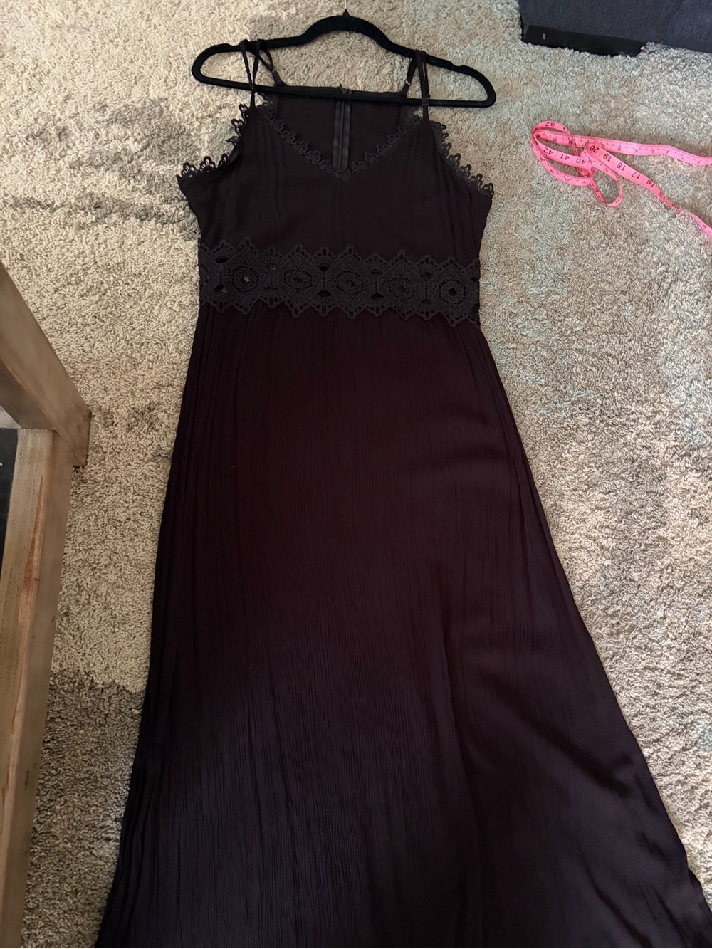 Black Lace-Trim Maxi Dress - Women